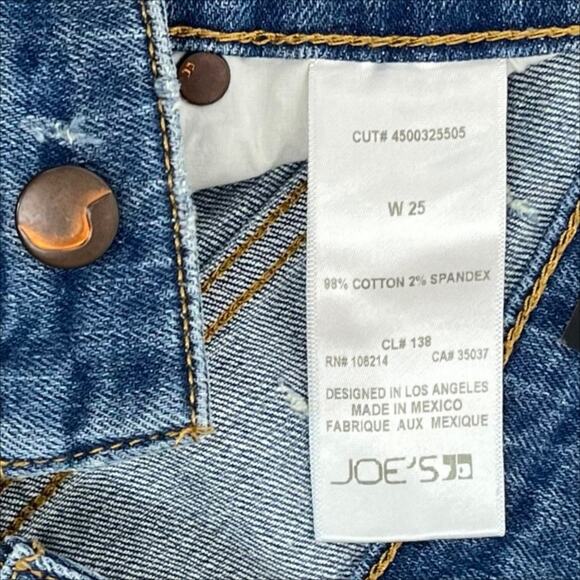 Joe’s Jeans Rory Blue Wash Raw Hems Cut Off Bermuda Jean Shorts Sz25 NWT - Picture 11 of 13